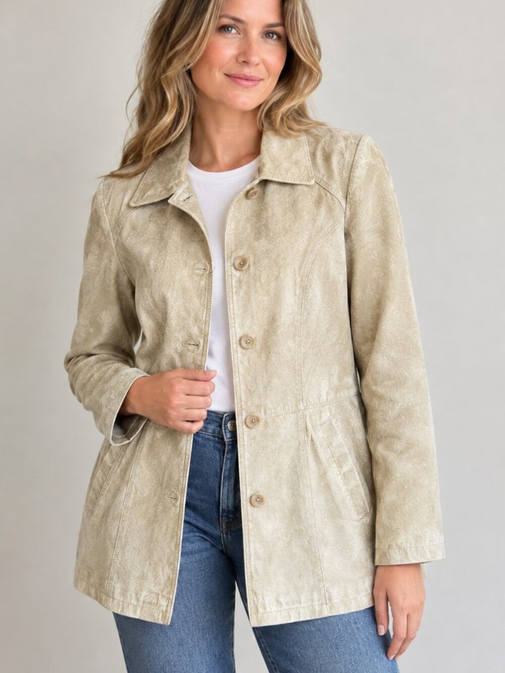 TravelSmith suede jacket S tan